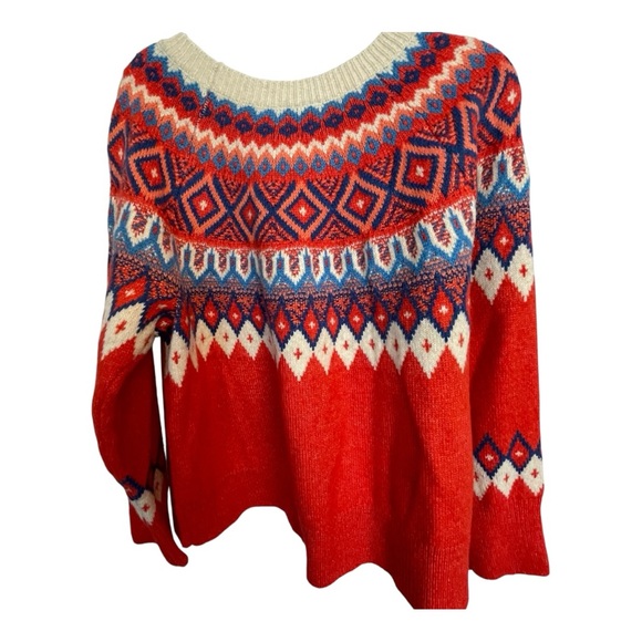 St. John's Bay Red and Blue Crew Neck Sweater - Picture 2 of 4